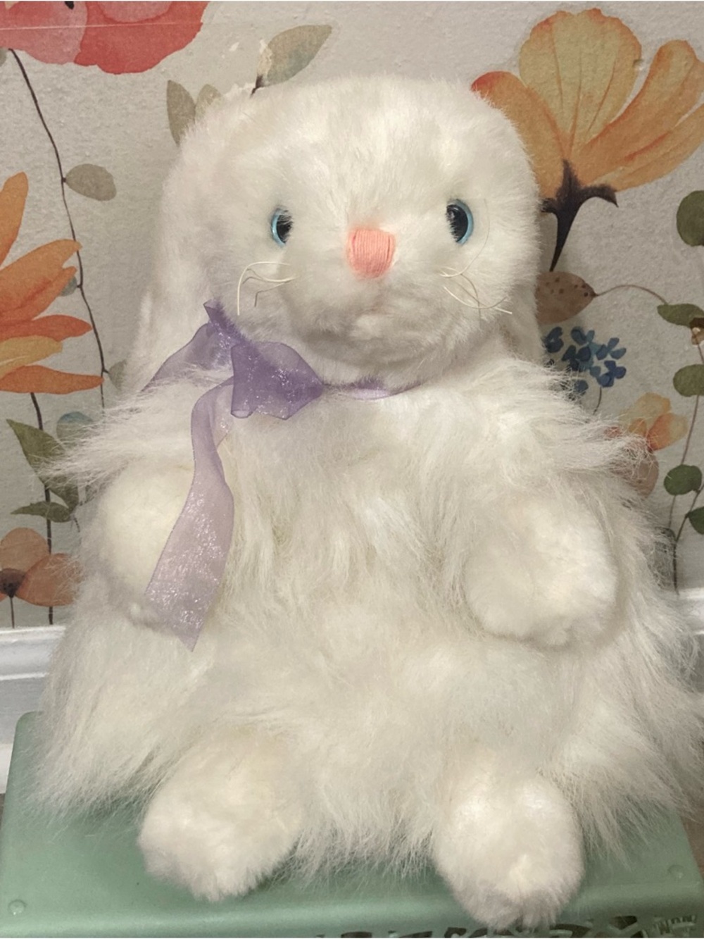 Ty Classics Cashmere Plush Bunny with Lavender Ribbon